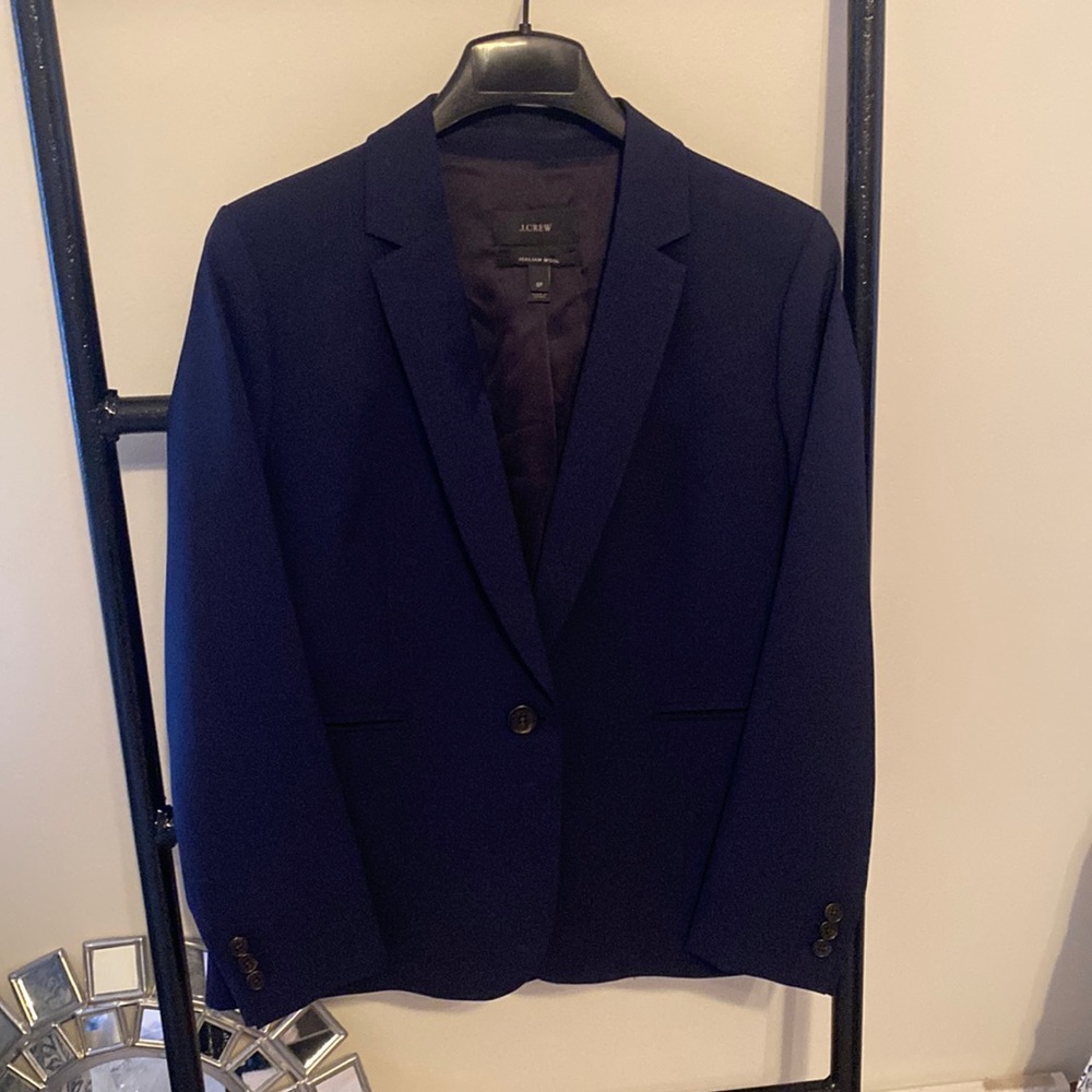 J. Crew Italian Wool Navy Blue Parke Blazer